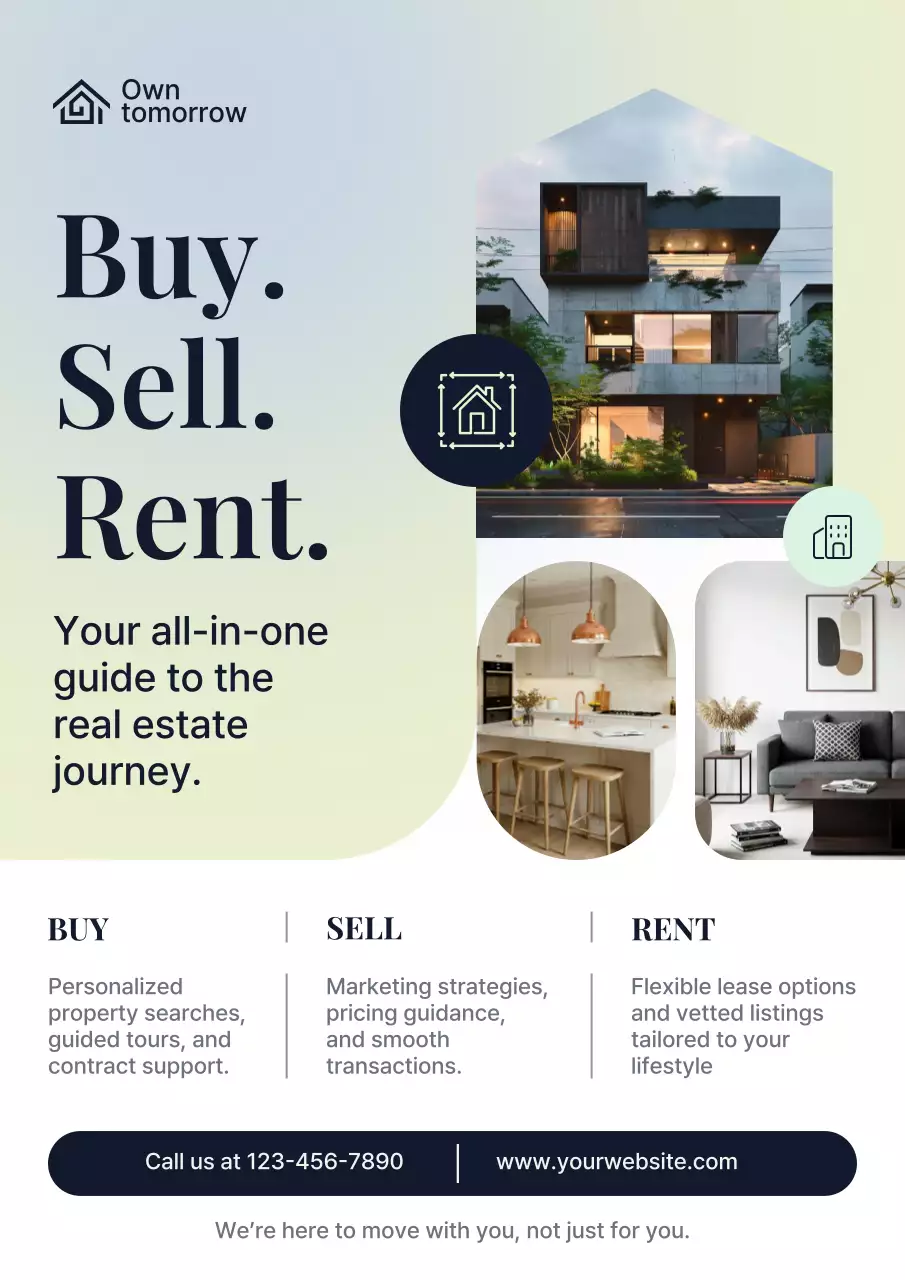 Beige Modern Real Estate Promotion Poster