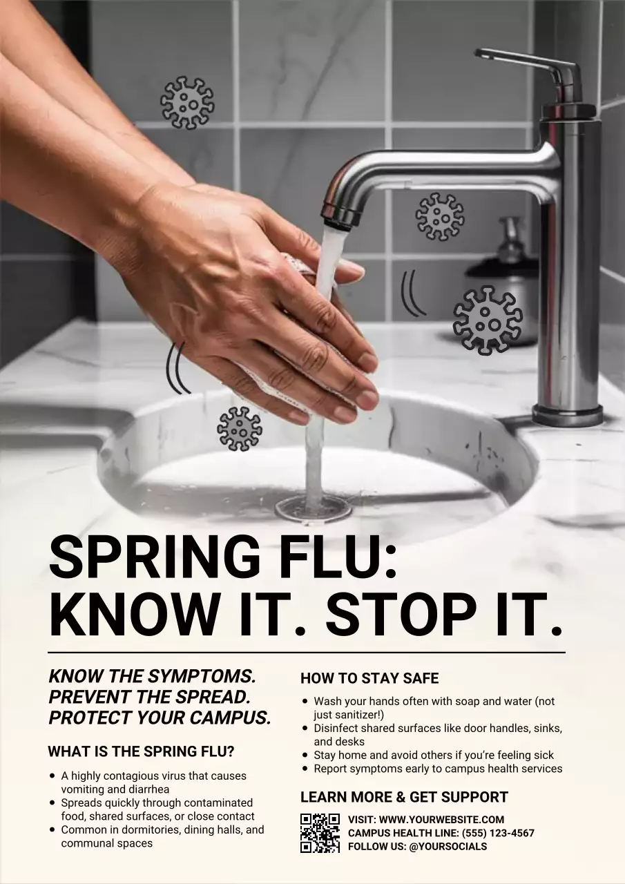 Grey Modern Health Announcement Poster