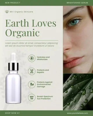 Green and Beige Minimalist Organic Skincare Product Introduction Instagram Post
