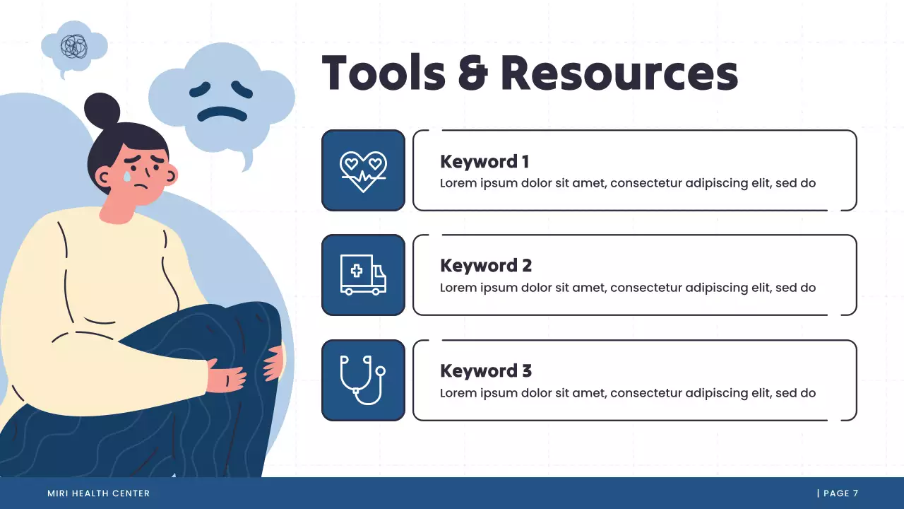 Blue and White Illustrative Mental Health Presentation