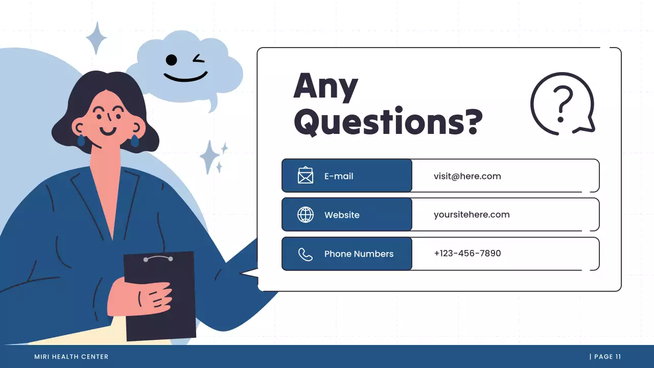 Blue and White Illustrative Mental Health Presentation