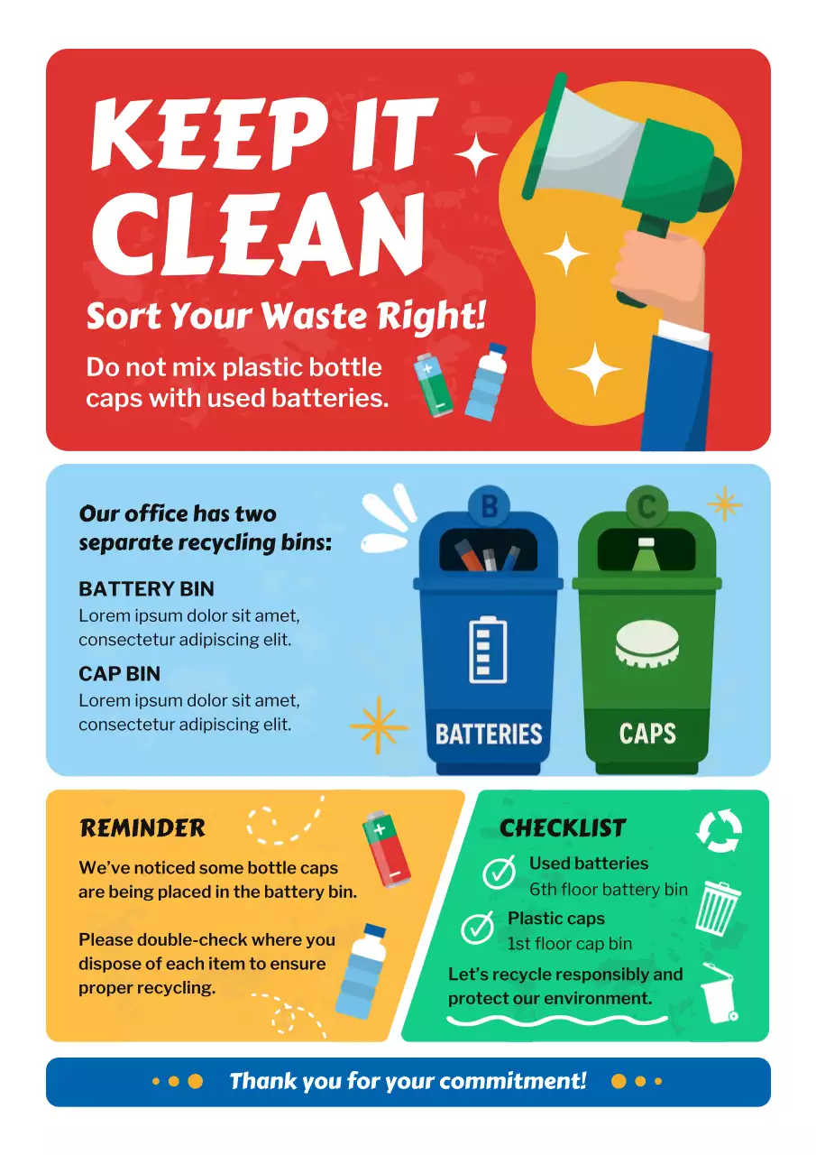 Colorful Modern Recycling Guideline Poster