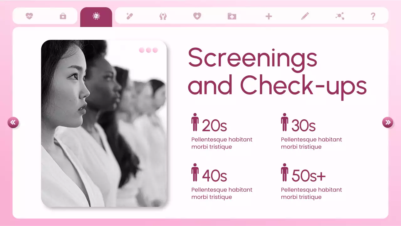 Pink and White Bold UI UX Women's Health Insights Presentation