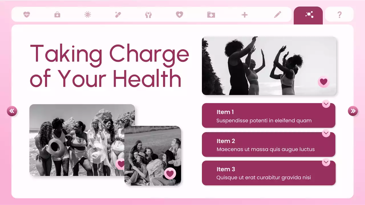 Pink and White Bold UI UX Women's Health Insights Presentation
