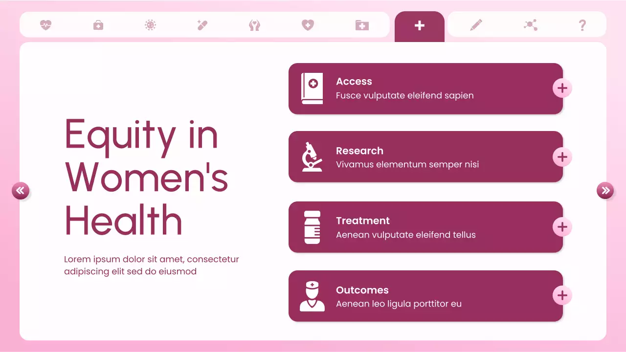 Pink and White Bold UI UX Women's Health Insights Presentation