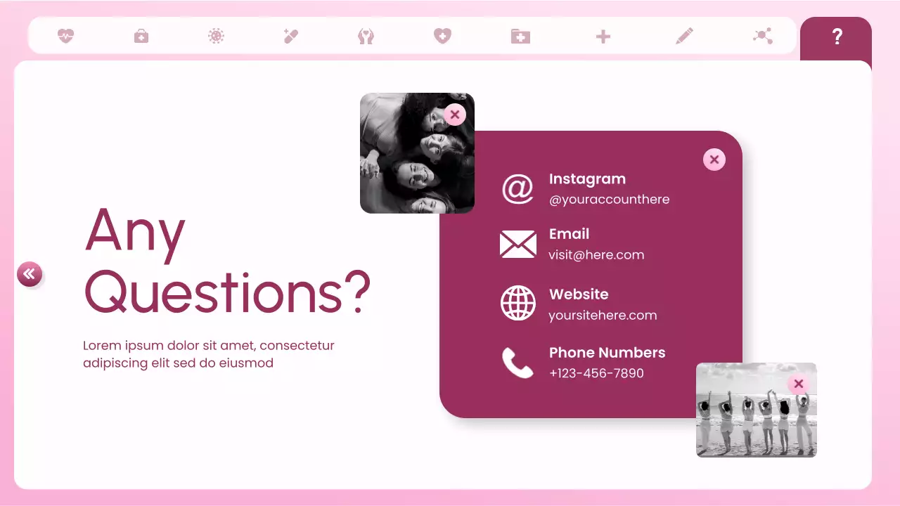 Pink and White Bold UI UX Women's Health Insights Presentation