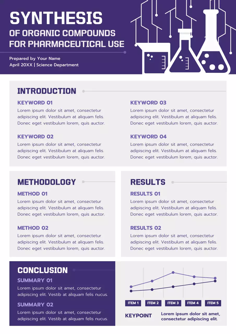 Purple Modern Science Report Layout Poster