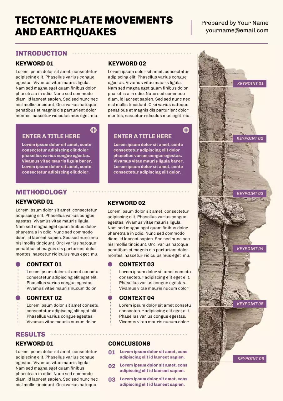 Beige Modern Geology Report Poster