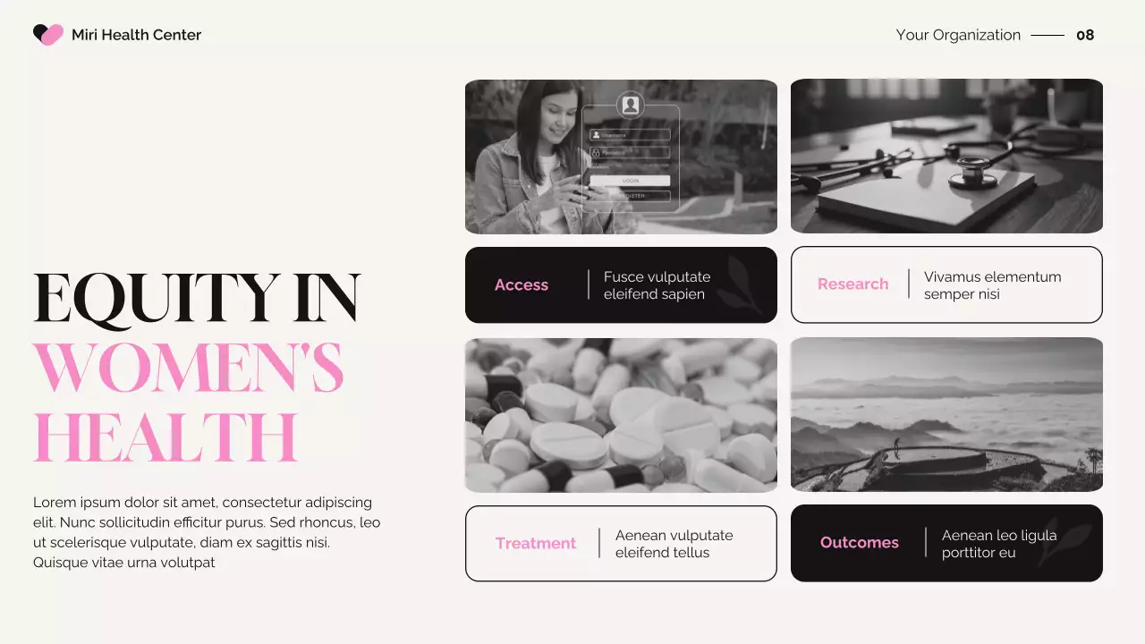 Black Elegant Women's Health Insights Presentation