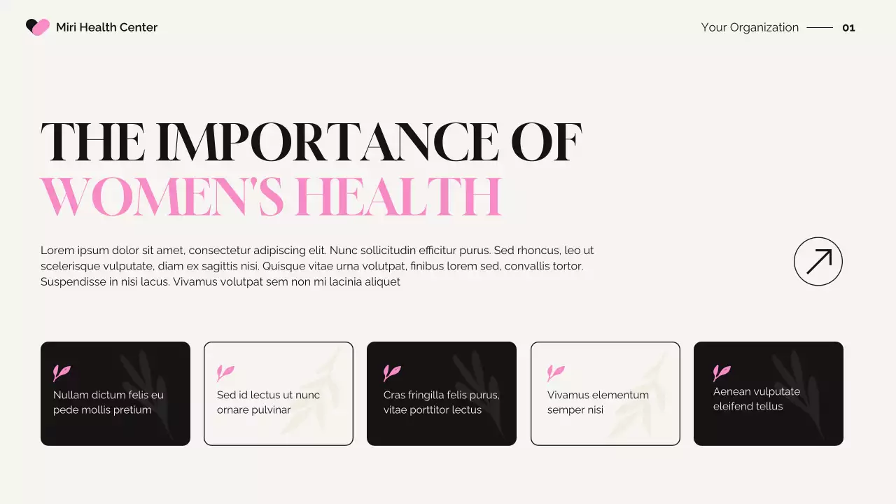 Black Elegant Women's Health Insights Presentation