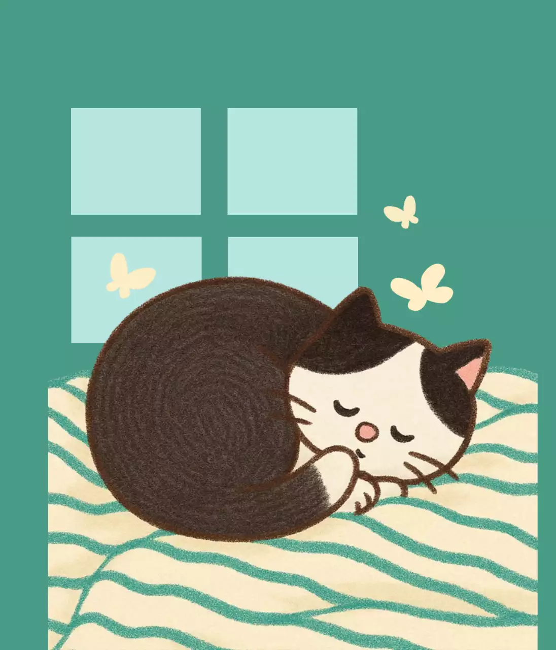 민트 아기자기한 동물 스티커