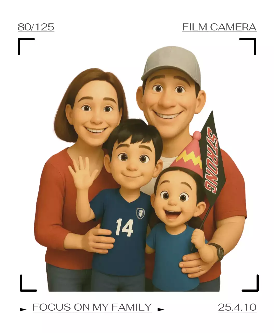 베이지 아기자기한 가족사진 포토프레임