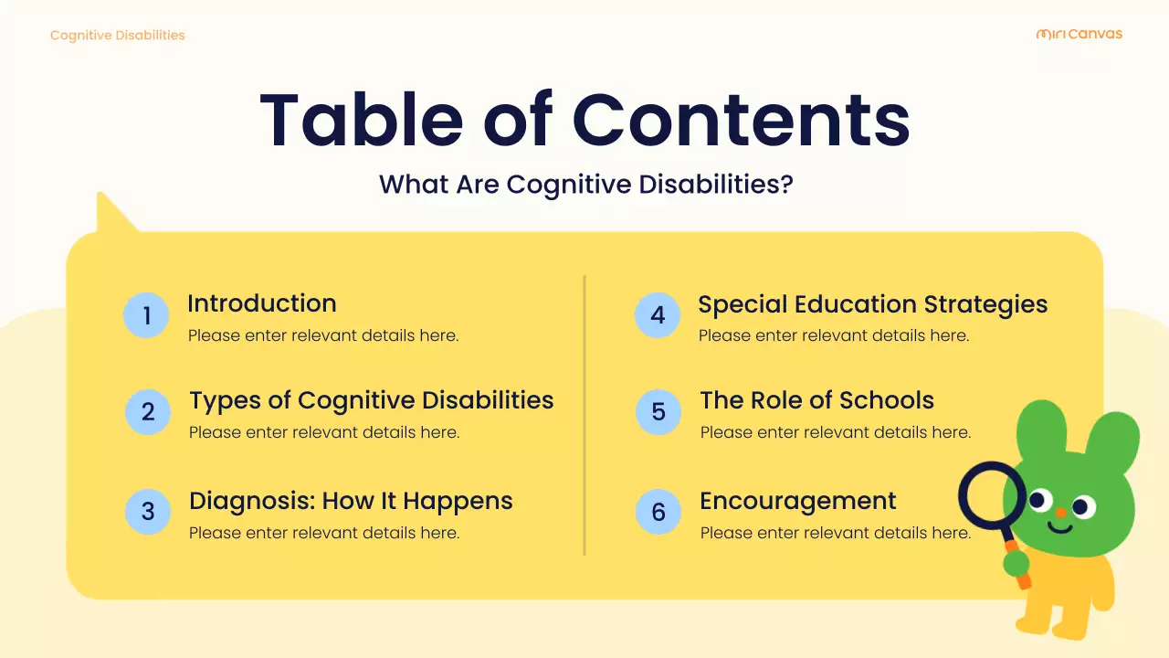 Yellow Playful Cognitive Disabilities Learning Guide Presentation
