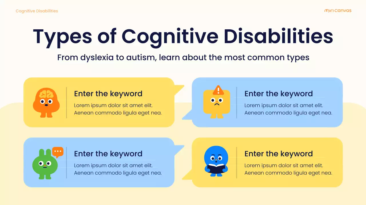 Yellow Playful Cognitive Disabilities Learning Guide Presentation