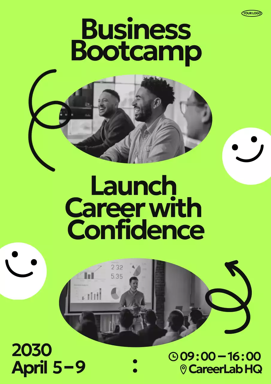 Neon Mordern Career Event Poster