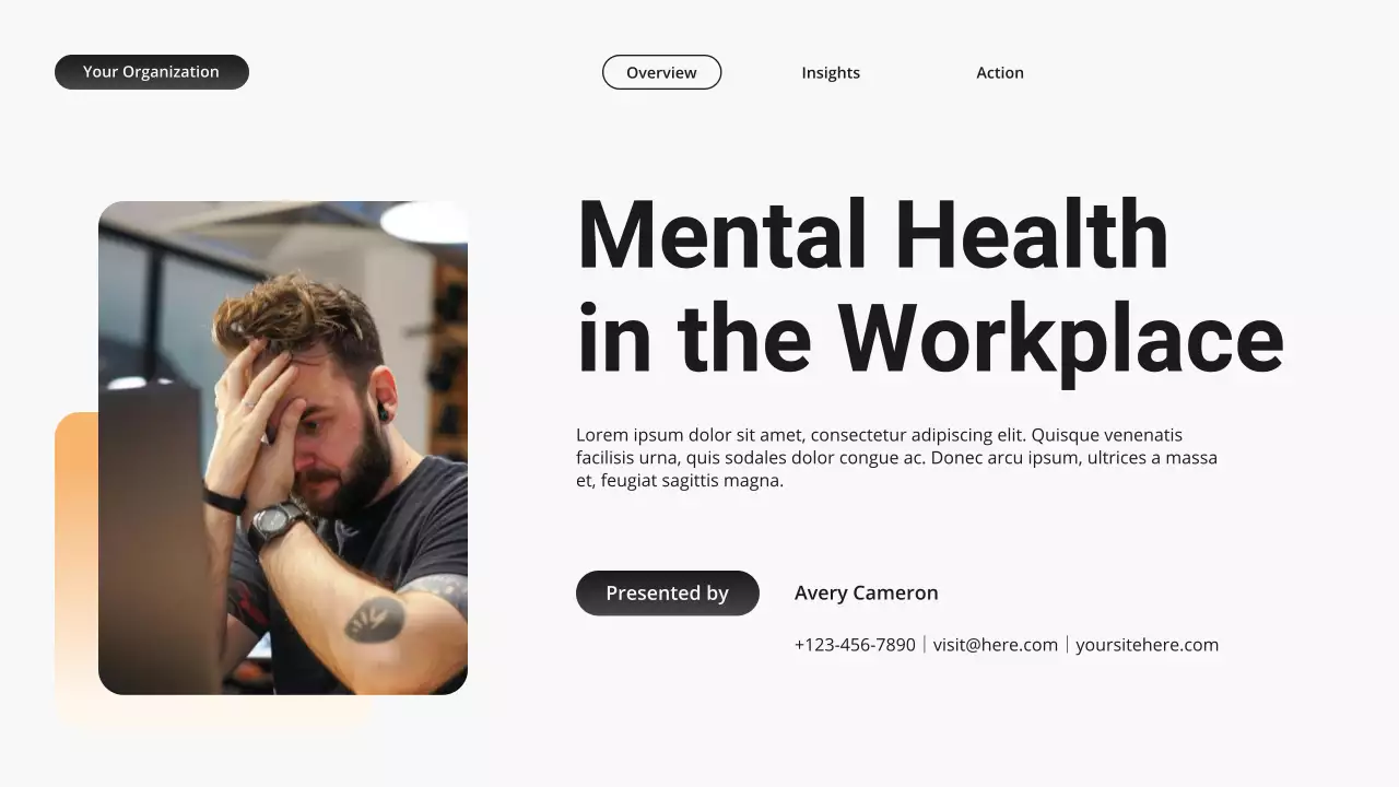 Orange and Grey Modern Gradient Mental Health Presentation