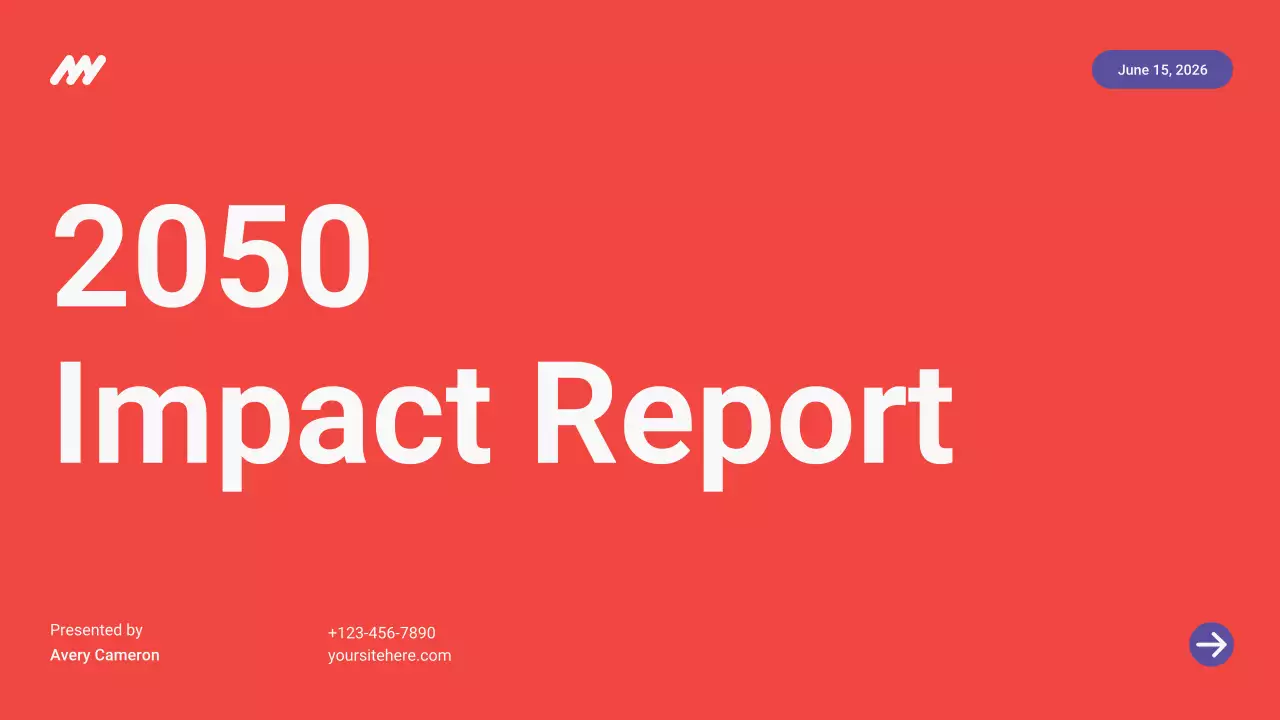 Red and Blue Bold Non-profit Organization Impact Report Presentation