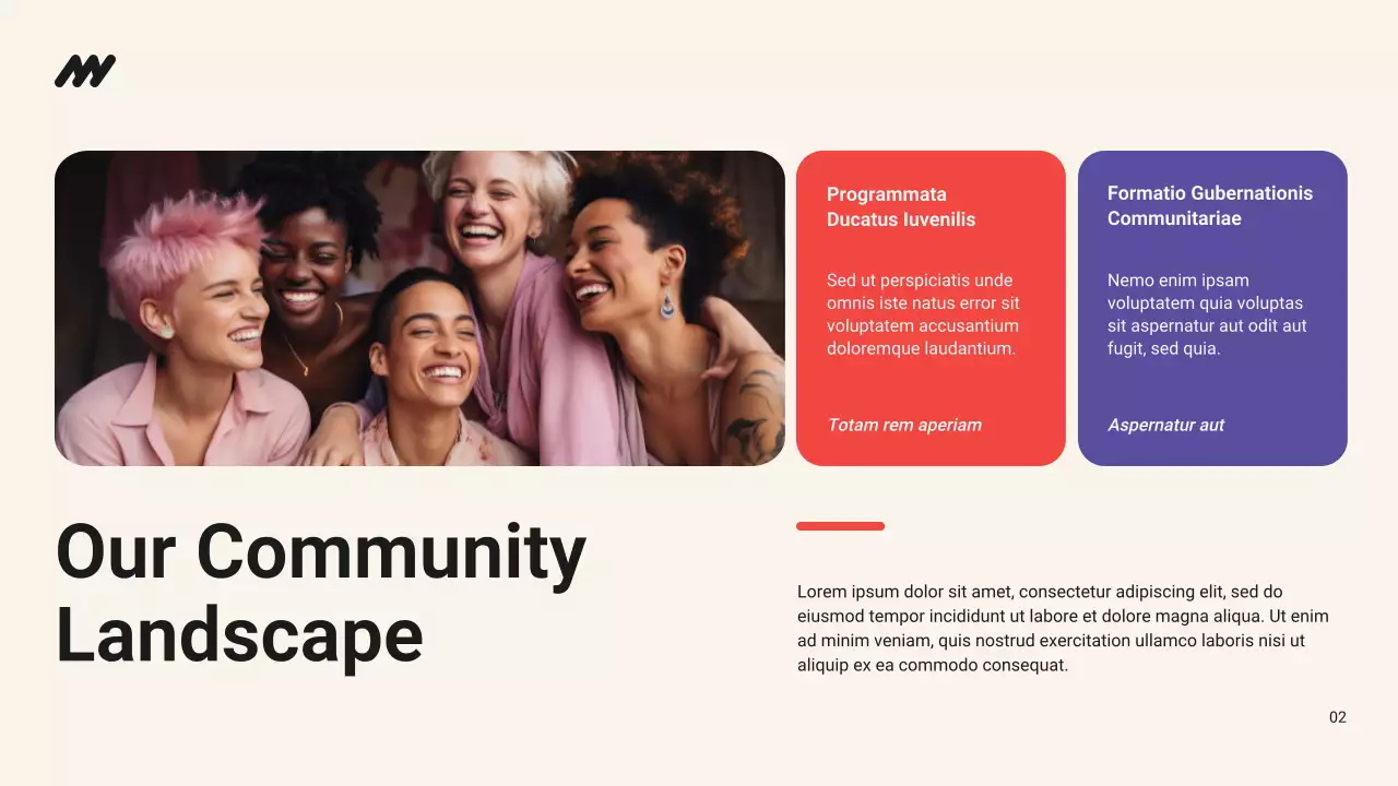 Red and Blue Bold Non-profit Organization Impact Report Presentation