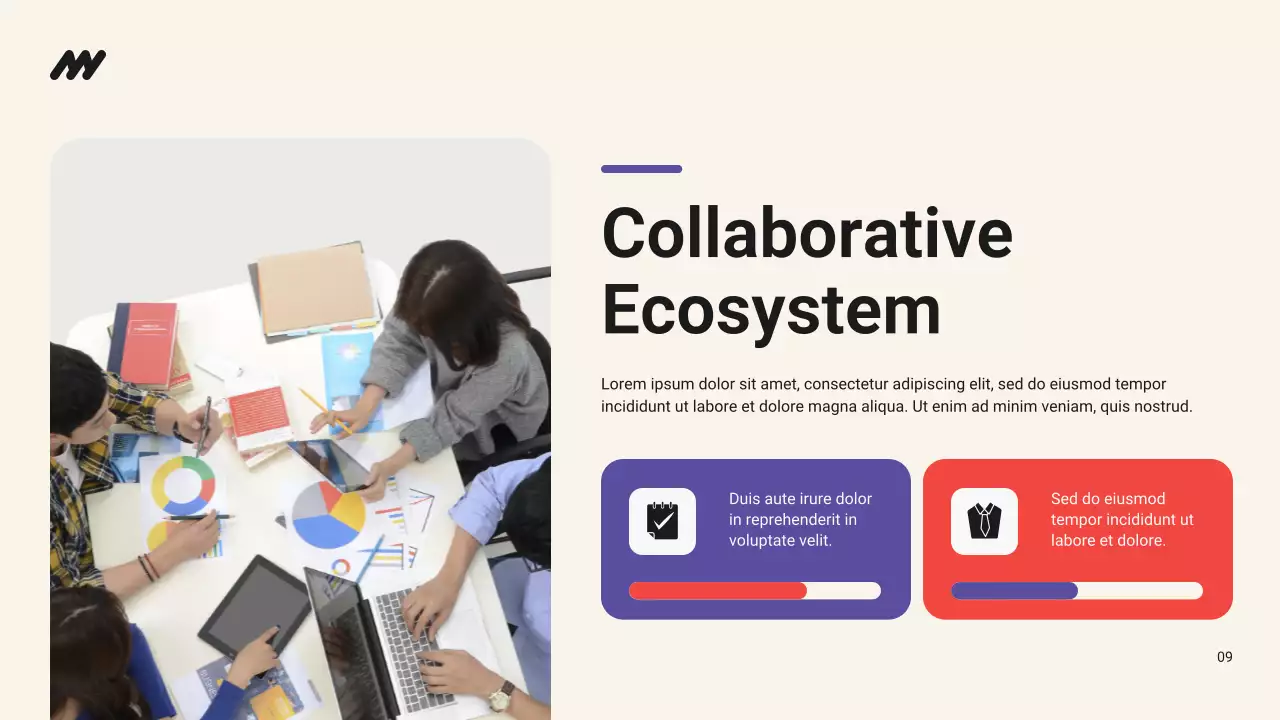 Red and Blue Bold Non-profit Organization Impact Report Presentation