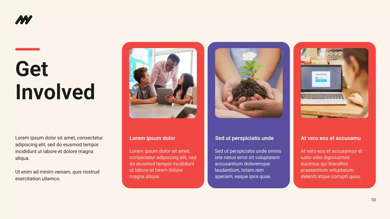 Red and Blue Bold Non-profit Organization Impact Report Presentation