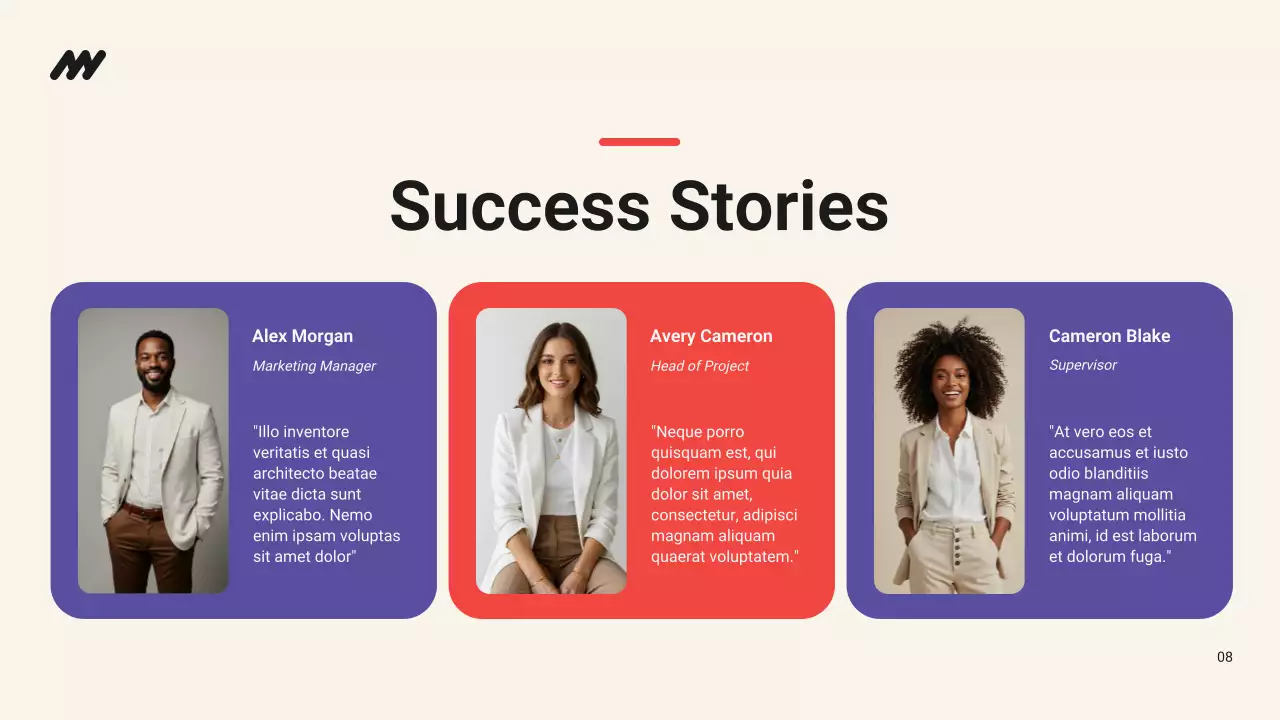 Red and Blue Bold Non-profit Organization Impact Report Presentation