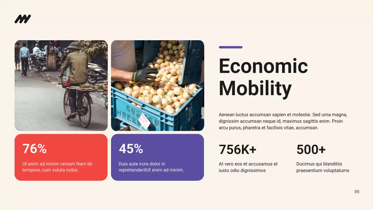 Red and Blue Bold Non-profit Organization Impact Report Presentation