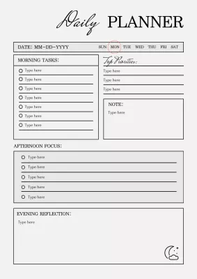 Grey Daily Planner Poster