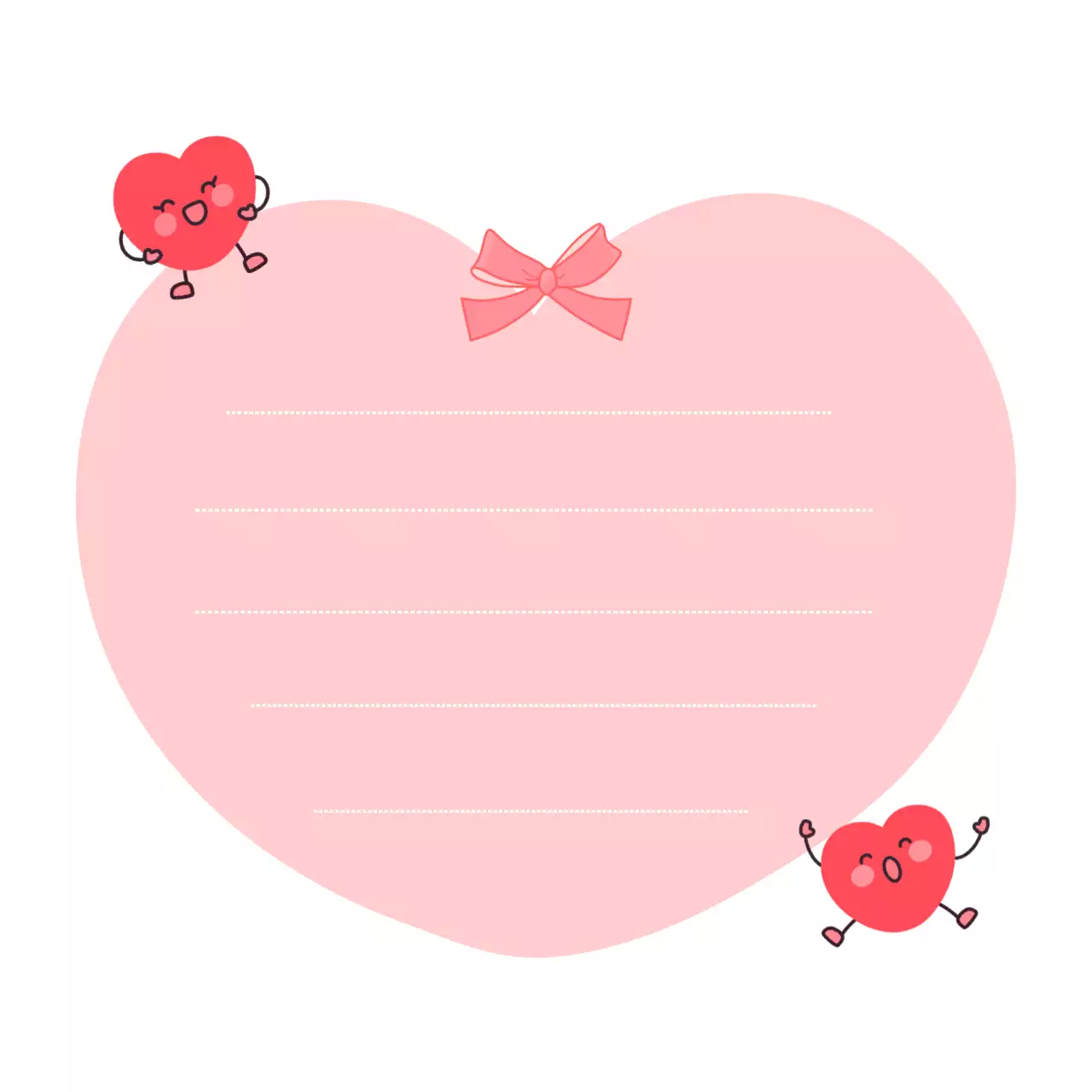 핑크 아기자기한 편지 메모지