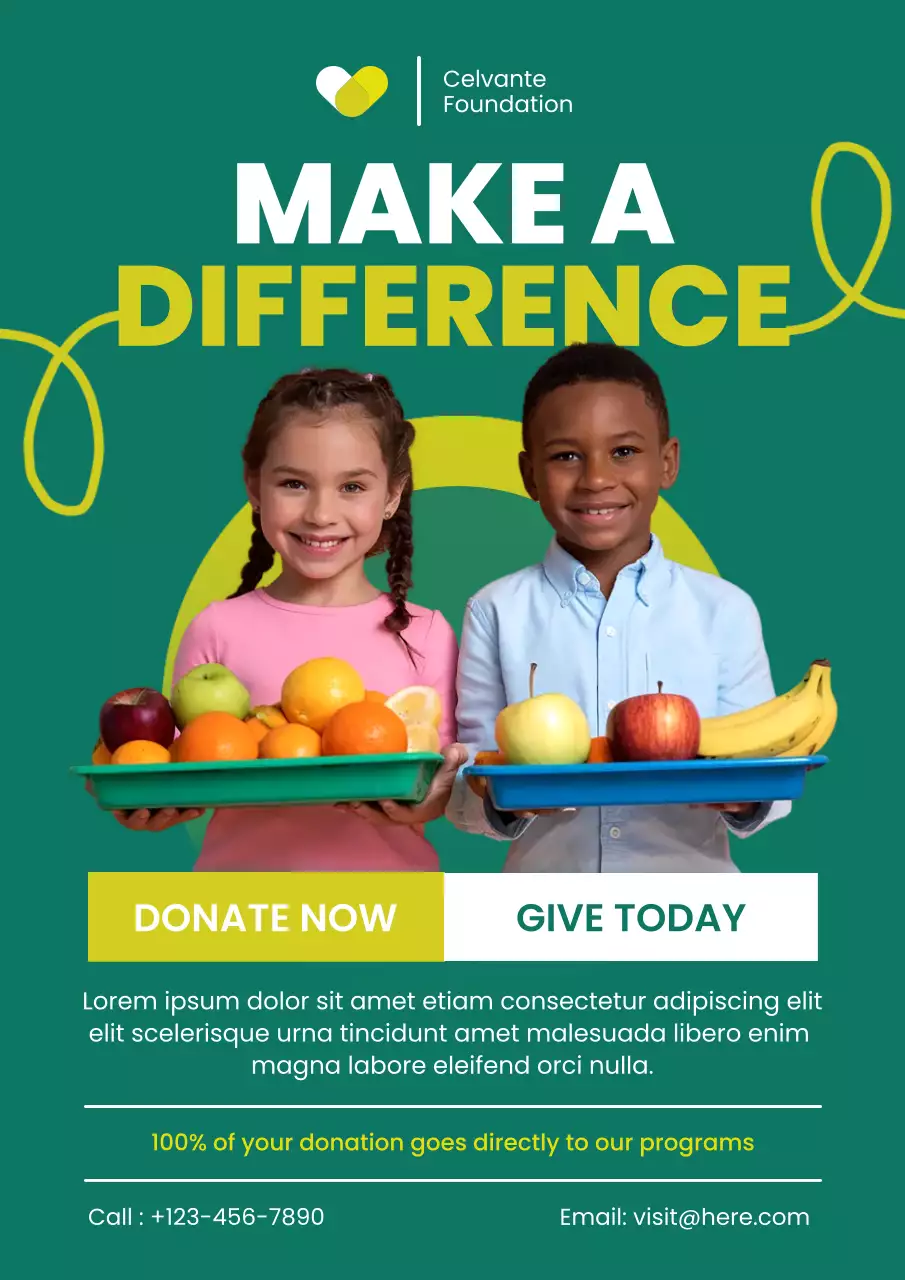 Green Modern Charity Poster