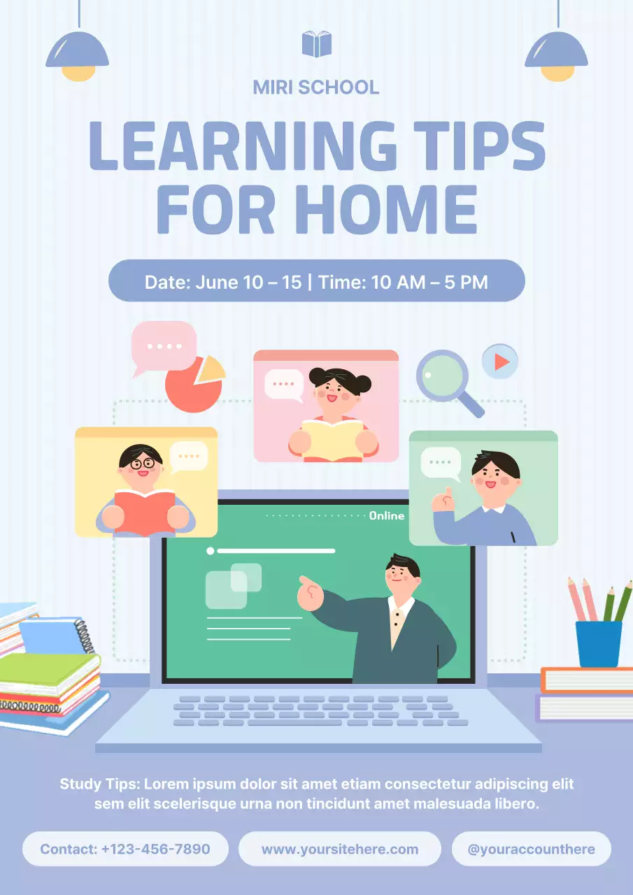 Blue Modern Education Guide Poster