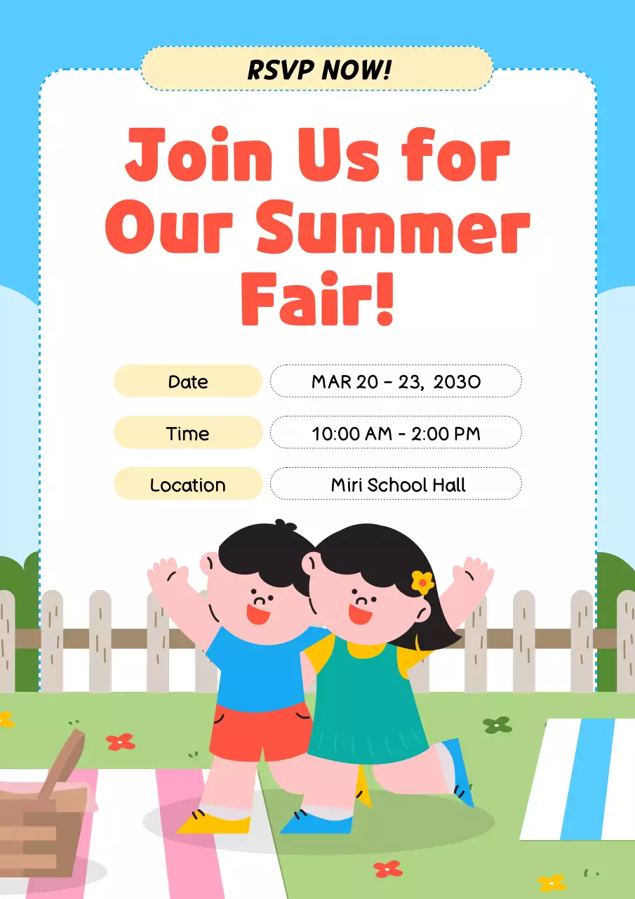 Colourful Playful Summer Fair Invitation Poster