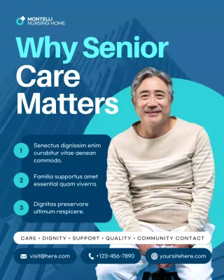 Blue Modern Eldercare Promotion Instagram Post