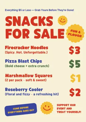 Yellow Bold Snacks Promotion Poster