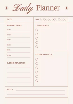 Beige Minimal Planner Schedule Poster