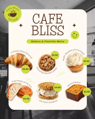 Beige and Neon Green Modern Digital Menu Instagram Post