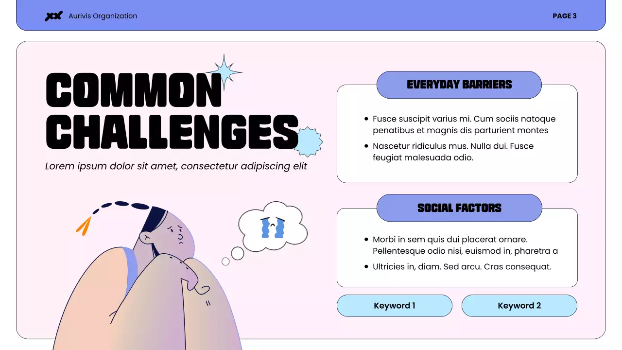 Blue and Pink Illustrative Mental Health Guide Presentation