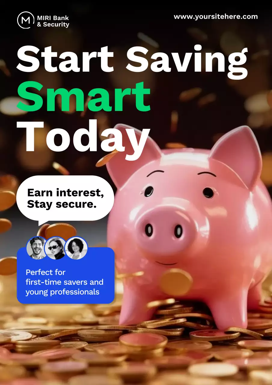 Black Modern Savings Promotion Poster