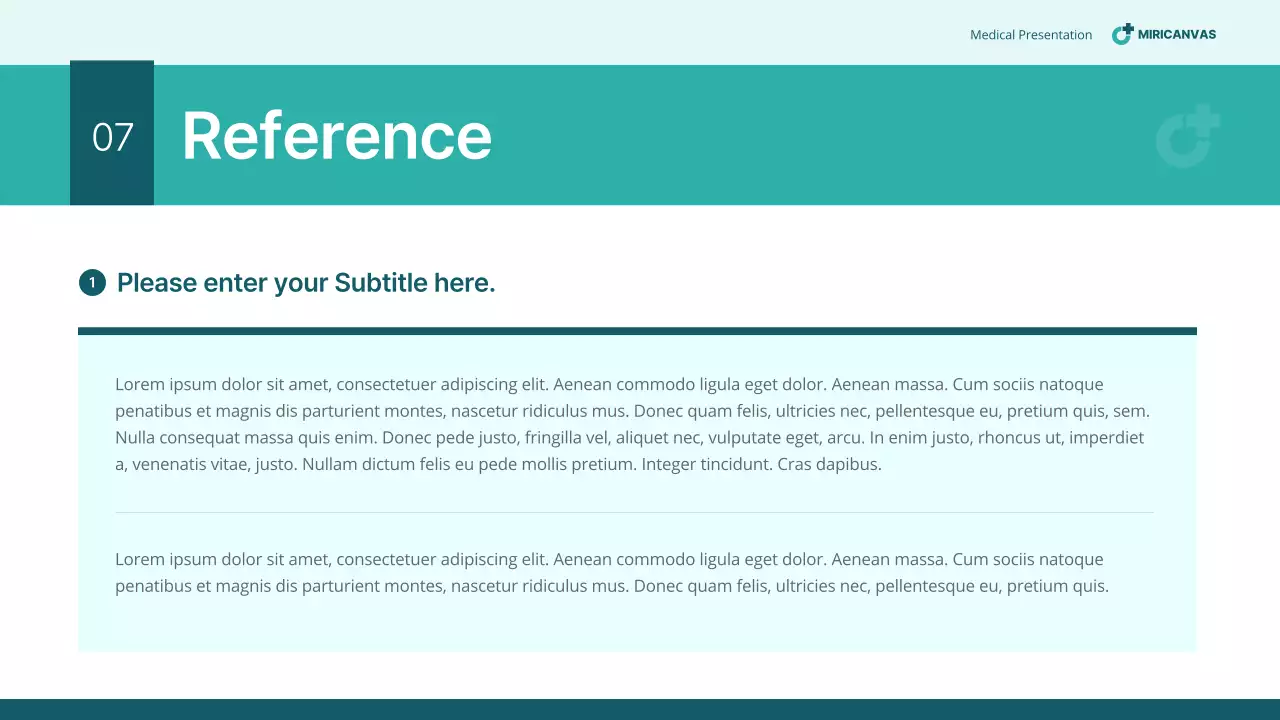 Teal Professional Medical Information Presentation