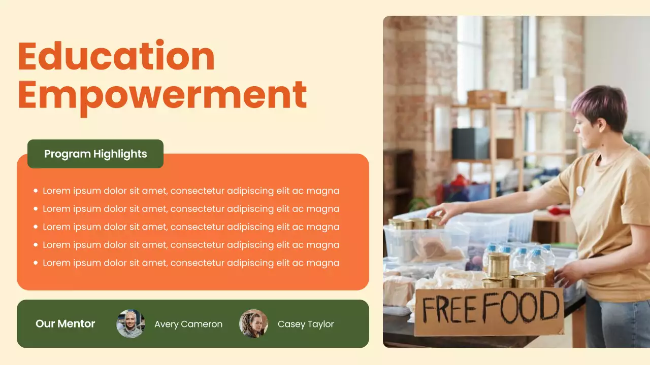 Orange Bold Non-Profit Organization Impact Report Presentation