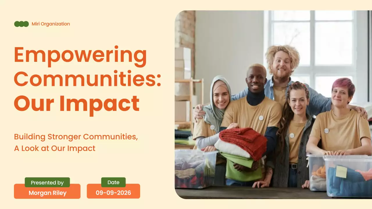 Orange Bold Non-Profit Organization Impact Report Presentation