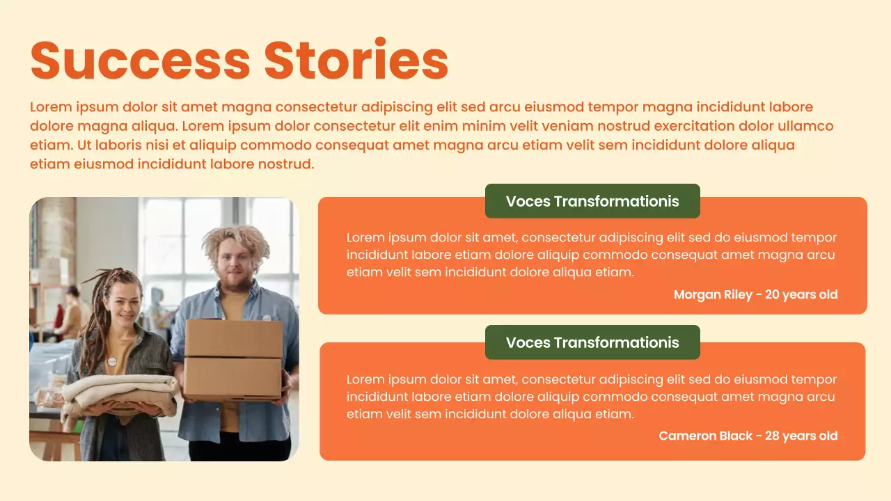 Orange Bold Non-Profit Organization Impact Report Presentation