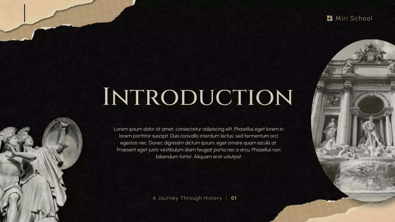 Black and Beige Classic History Course Presentation