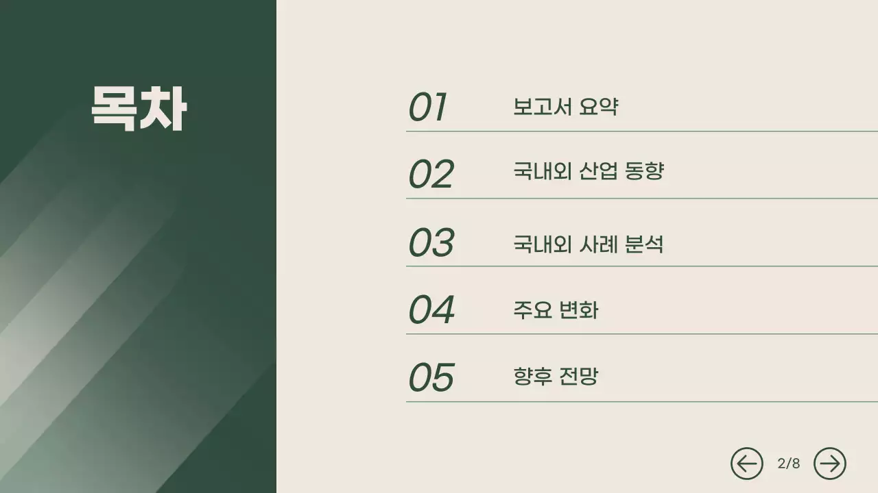 초록 모던 산업 보고서