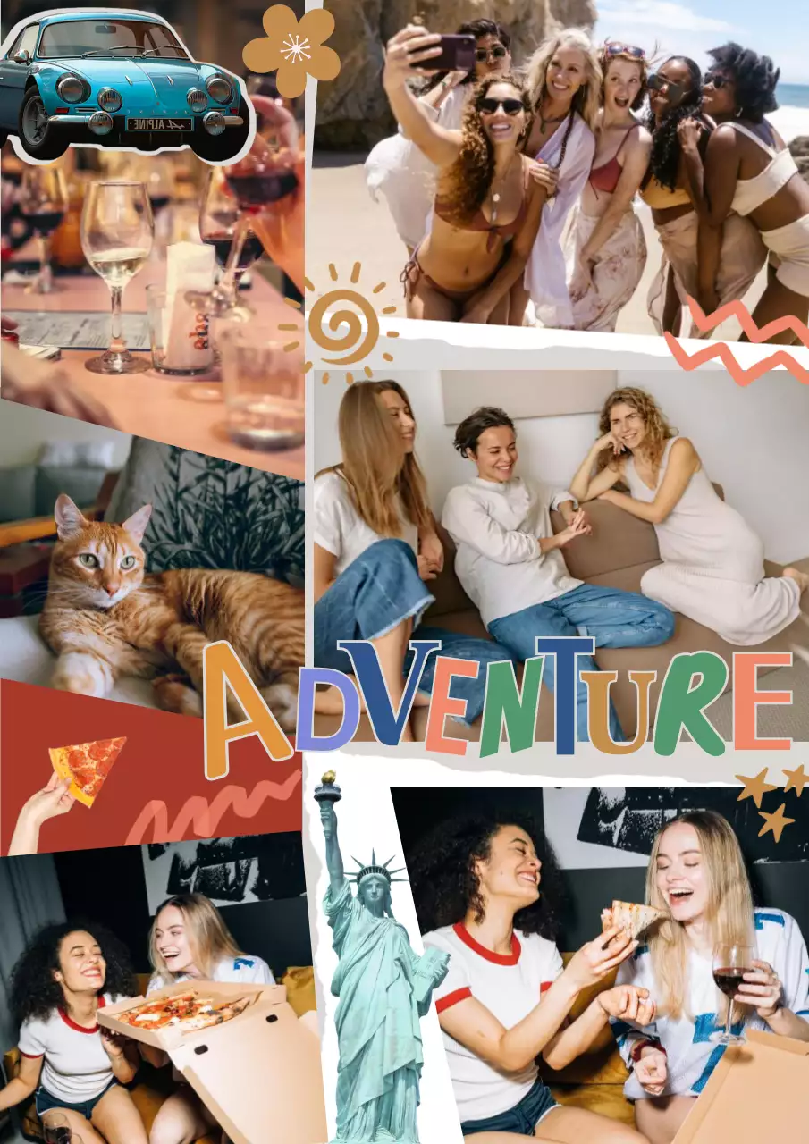 Colourful Retro Adventure Poster