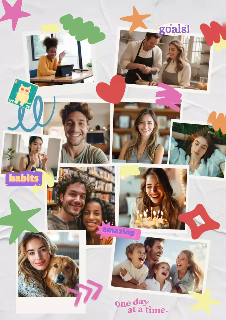 Colorful Retro Lifestyle Diary Poster