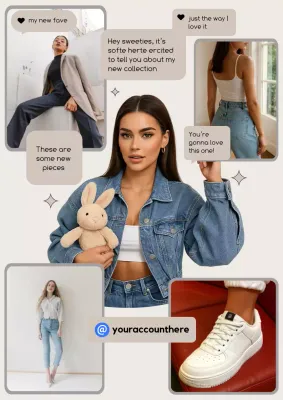 Beige Trendy Fashion Promotion Poster