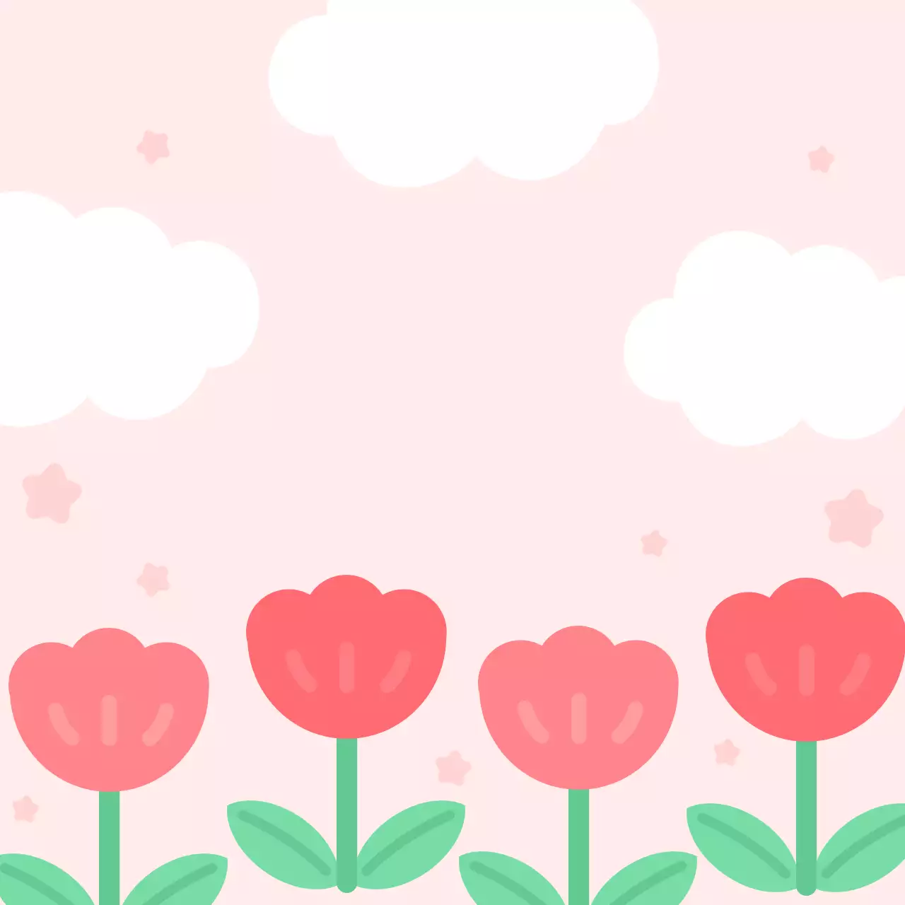 핑크 아기자기한 꽃 엽서