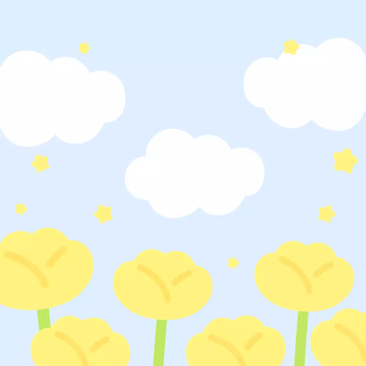 하늘색 아기자기한 자연 엽서