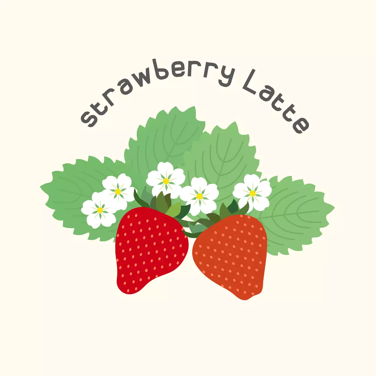 아이보리 심플 음료 로고