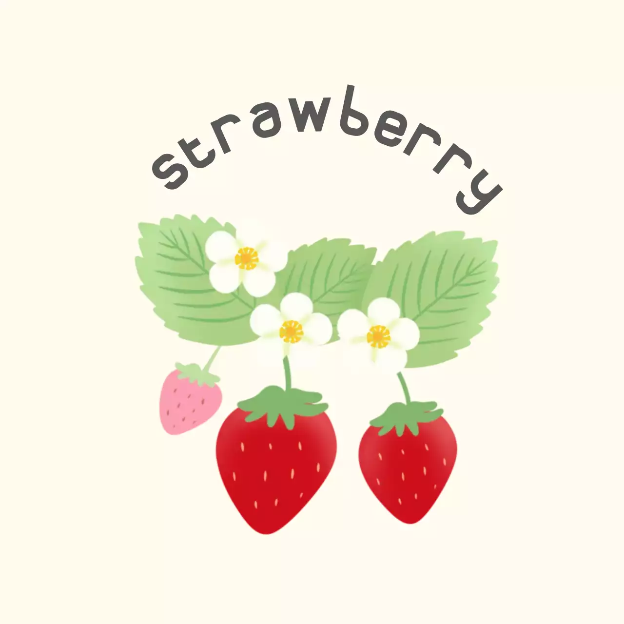 아이보리 아기자기한 과일 스티커
